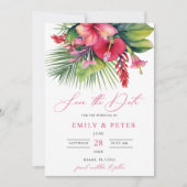 Invitation Aquarelle moderne Botanique tropicale Enregistrer  (Devant)