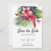 Invitation Aquarelle moderne Botanique tropicale Enregistrer  (Devant)