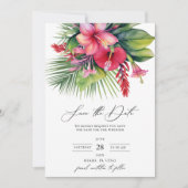 Invitation Aquarelle moderne Botanique tropicale Enregistrer (Devant)
