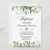 Invitation Aquarelle moderne Branche des Feuilles verts (Devant)