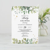 Invitation Aquarelle moderne Branche des Feuilles verts (Debout devant)