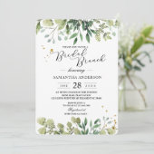 Invitation Aquarelle moderne Branche des Feuilles verts (Debout devant)