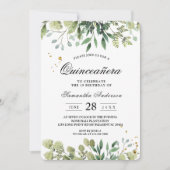 Invitation Aquarelle moderne Branche des Feuilles verts (Devant)