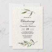 Invitation Aquarelle moderne Branche d'olive verte (Devant)