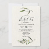 Invitation Aquarelle moderne Branche d'olive verte (Devant)