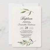 Invitation Aquarelle moderne Branche d'olive verte (Devant)