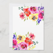 Invitation Aquarelle Moderne Brillant Floral Bridal Brunch (Dos)