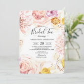 Invitation Aquarelle moderne Cadre floral coloré (Debout devant)