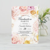 Invitation Aquarelle moderne Cadre floral coloré (Debout devant)