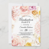 Invitation Aquarelle moderne Cadre floral coloré (Devant)