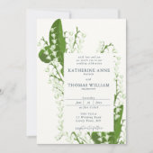 Invitation Aquarelle moderne Cadre Floral Lily Valley Mariage (Devant)
