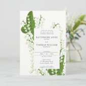 Invitation Aquarelle moderne Cadre Floral Lily Valley Mariage (Debout devant)