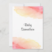 Invitation Aquarelle moderne C'EST UNE FILLE !Baby shower ros (Dos)