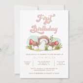 Invitation Aquarelle moderne Champignons Anniversaire (Devant)