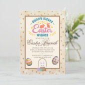 Invitation Aquarelle moderne Chasse aux oeufs de Brunch de Pâ (Debout devant)