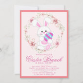 Invitation Aquarelle moderne Chasse aux oeufs de Brunch de Pâ (Devant)