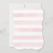 Invitation Aquarelle MODERNE Chic Large Stripes avec Rose (Dos)
