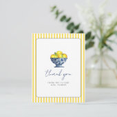 Invitation Aquarelle moderne citron nuptiale Merci (Debout devant)