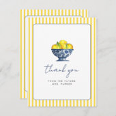 Invitation Aquarelle moderne citron nuptiale Merci (Devant / Derrière)