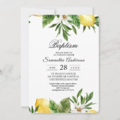 Invitation Aquarelle moderne Citrons et feuilles jaunes (Devant)