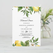 Invitation Aquarelle moderne Citrons et feuilles jaunes (Debout devant)