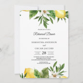 Invitation Aquarelle moderne Citrons et feuilles jaunes (Devant)