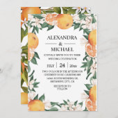 Invitation Aquarelle moderne Citrus Boho Mariage botanique (Devant / Derrière)