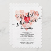 Invitation Aquarelle moderne Coeurs de douche nuptiale Invita (Devant / Derrière)