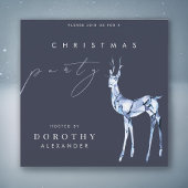 Invitation Aquarelle moderne Crystal Reindee fête de Noël