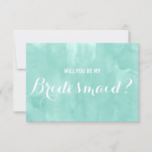 Invitation Aquarelle moderne d'aqua vous serez ma demoiselle (Devant)