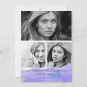 Invitation Aquarelle Moderne Design Script Photo Graduation (Dos)