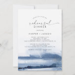 Invitation Aquarelle moderne | Dîner de répétition bleu<br><div class="desc">Cette invitation à dîner de répétition bleu aquarelle moderne est parfaite pour une répétition mariage contemporaine. La collection design minimaliste,  classique et élégante présente de simples touches de peinture couleur à l'eau dans de jolis tons bijoux.</div>