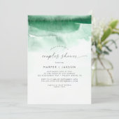 Invitation Aquarelle moderne | Douche Couples Vertes (Debout devant)