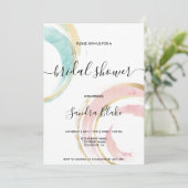Invitation Aquarelle moderne Elégante Blush Pink Gold Invitat (Debout devant)