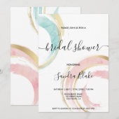 Invitation Aquarelle moderne Elégante Blush Pink Gold Invitat (Devant / Derrière)