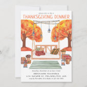 Invitation Aquarelle moderne et confortable Dîner d'action de (Devant)