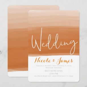 Invitation Aquarelle Moderne et Glamour de Mariage au Melon O