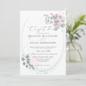 Invitation Aquarelle moderne Eucalyptus Foliage BarefootBride (Debout devant)