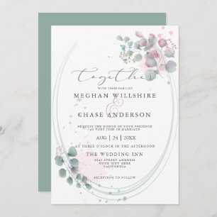 Invitation Aquarelle moderne Eucalyptus Foliage BarefootBride
