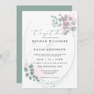 Invitation Aquarelle moderne Eucalyptus Foliage BarefootBride