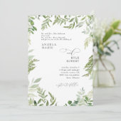 Invitation Aquarelle moderne Eucalyptus Les deux parents Sage (Debout devant)