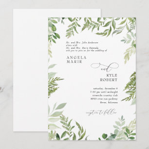 Invitation Aquarelle moderne Eucalyptus Les deux sets de pare