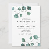 Invitation Aquarelle moderne Eucalyptus Mariage de verdure (Devant)