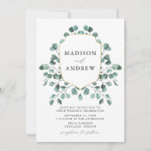 Invitation Aquarelle moderne Eucalyptus Mariage de verdure (Devant)