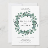 Invitation Aquarelle moderne Eucalyptus Mariage de verdure (Devant)