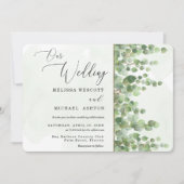 Invitation Aquarelle moderne Eucalyptus Mariage de verdure (Devant)