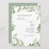 Invitation Aquarelle moderne Eucalyptus Sage Mariage Invitat (Devant / Derrière)