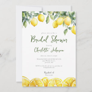 Invitation Aquarelle moderne Fête des mariées Citrus citron
