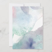 Invitation Aquarelle moderne Fête des mariées florale rose (Dos)