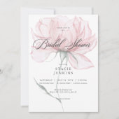 Invitation Aquarelle moderne Fête des mariées florale rose (Devant)
